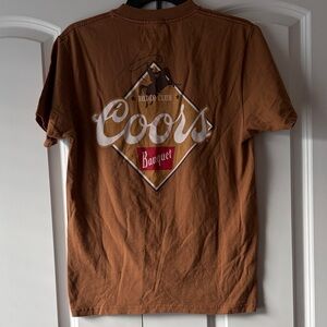 Tee Luv Coors Banquet Brown T-Shirt Size Small